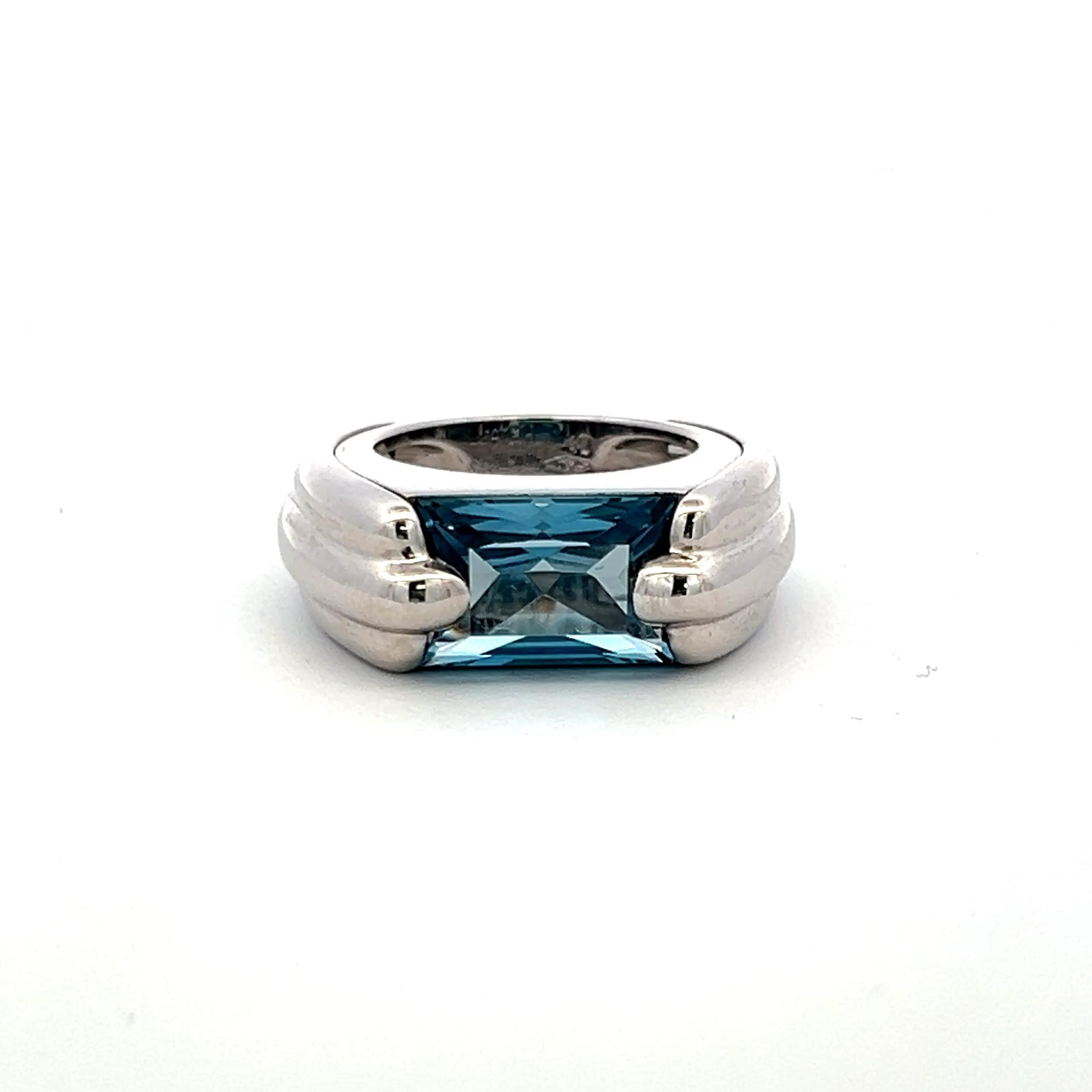 Audemars Piguet 5.00 Carat Emerald Cut 18 Karat White Gold Cocktail Ring