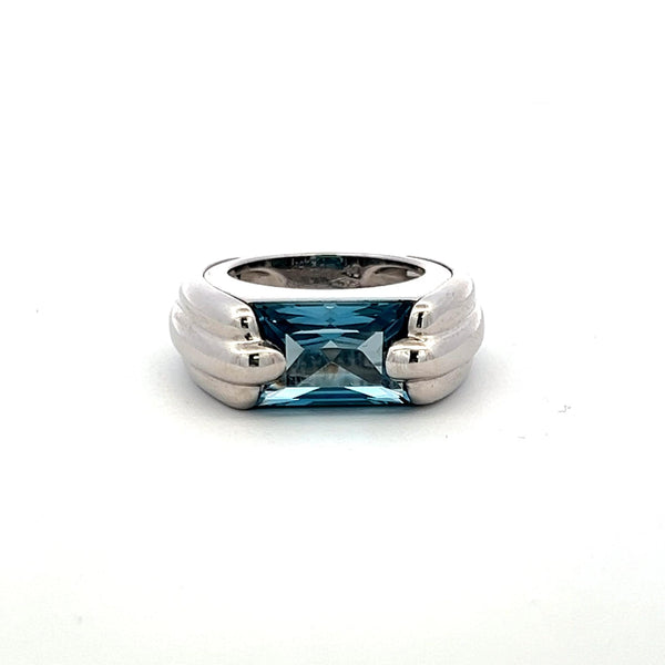 Audemars Piguet 5.00 Carat Emerald Cut 18 Karat White Gold Cocktail Ring