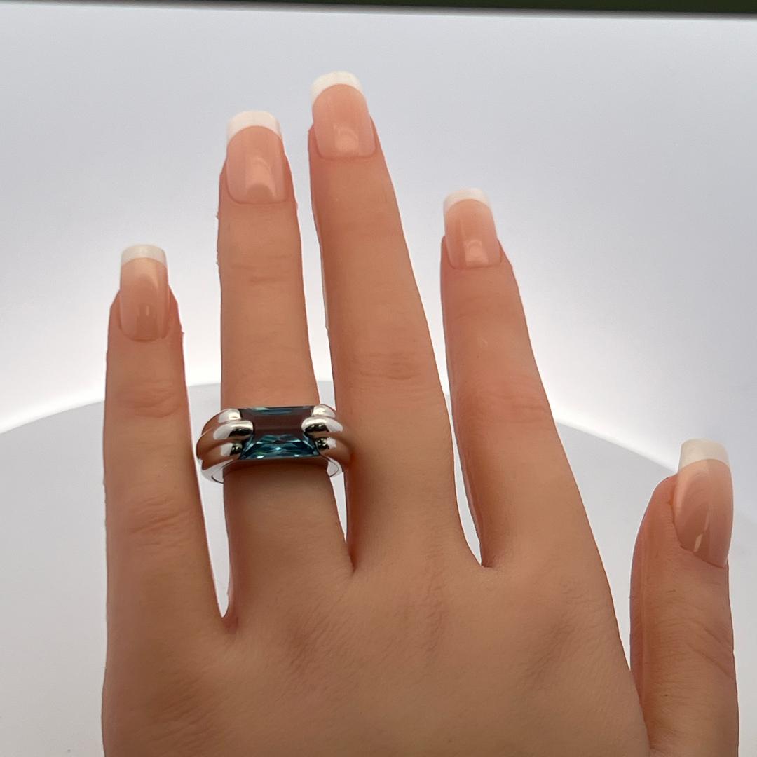 Audemars Piguet 5.00 Carat Emerald Cut 18 Karat White Gold Cocktail Ring