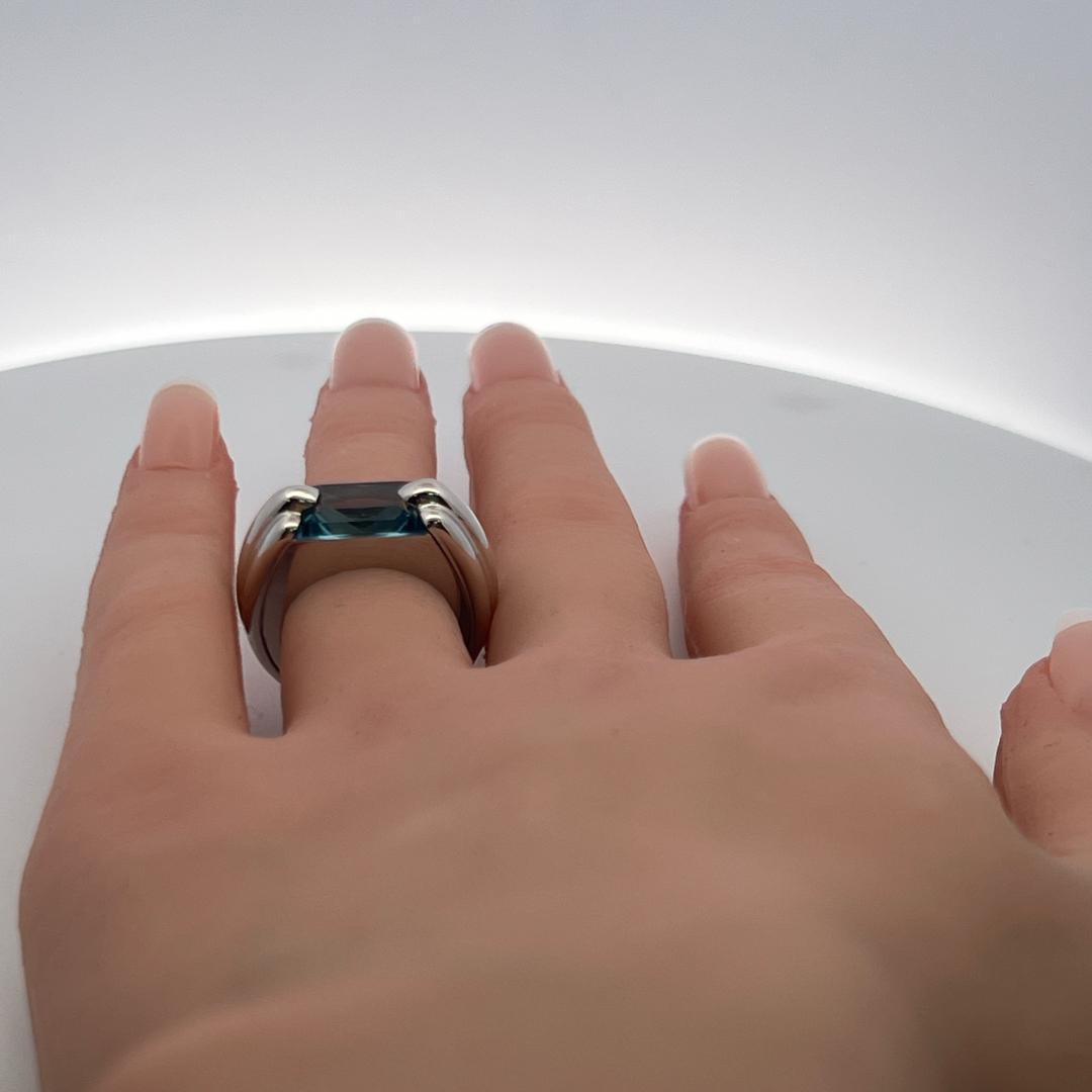 Audemars Piguet 5.00 Carat Emerald Cut 18 Karat White Gold Cocktail Ring