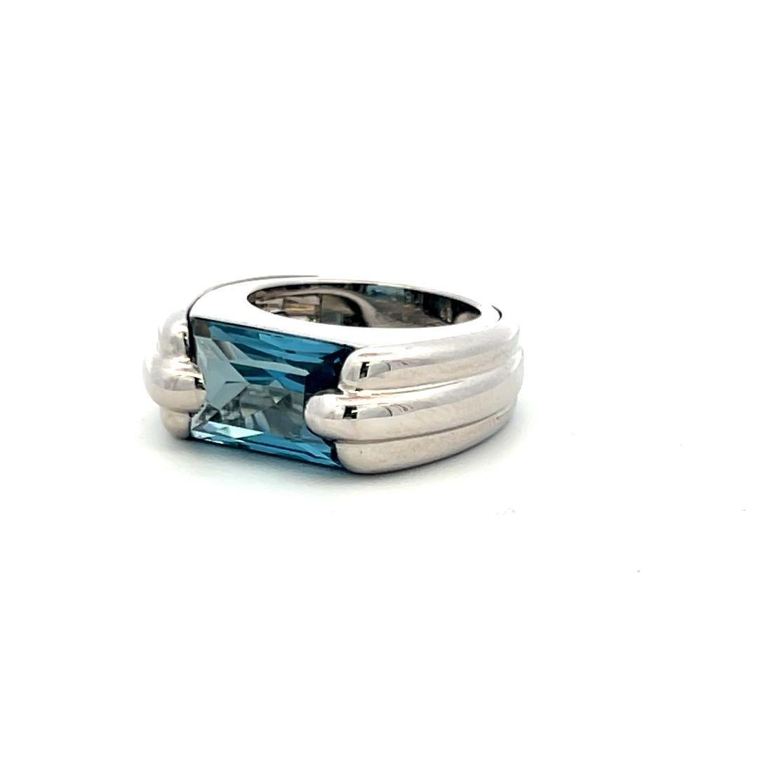 Audemars Piguet 5.00 Carat Emerald Cut 18 Karat White Gold Cocktail Ring