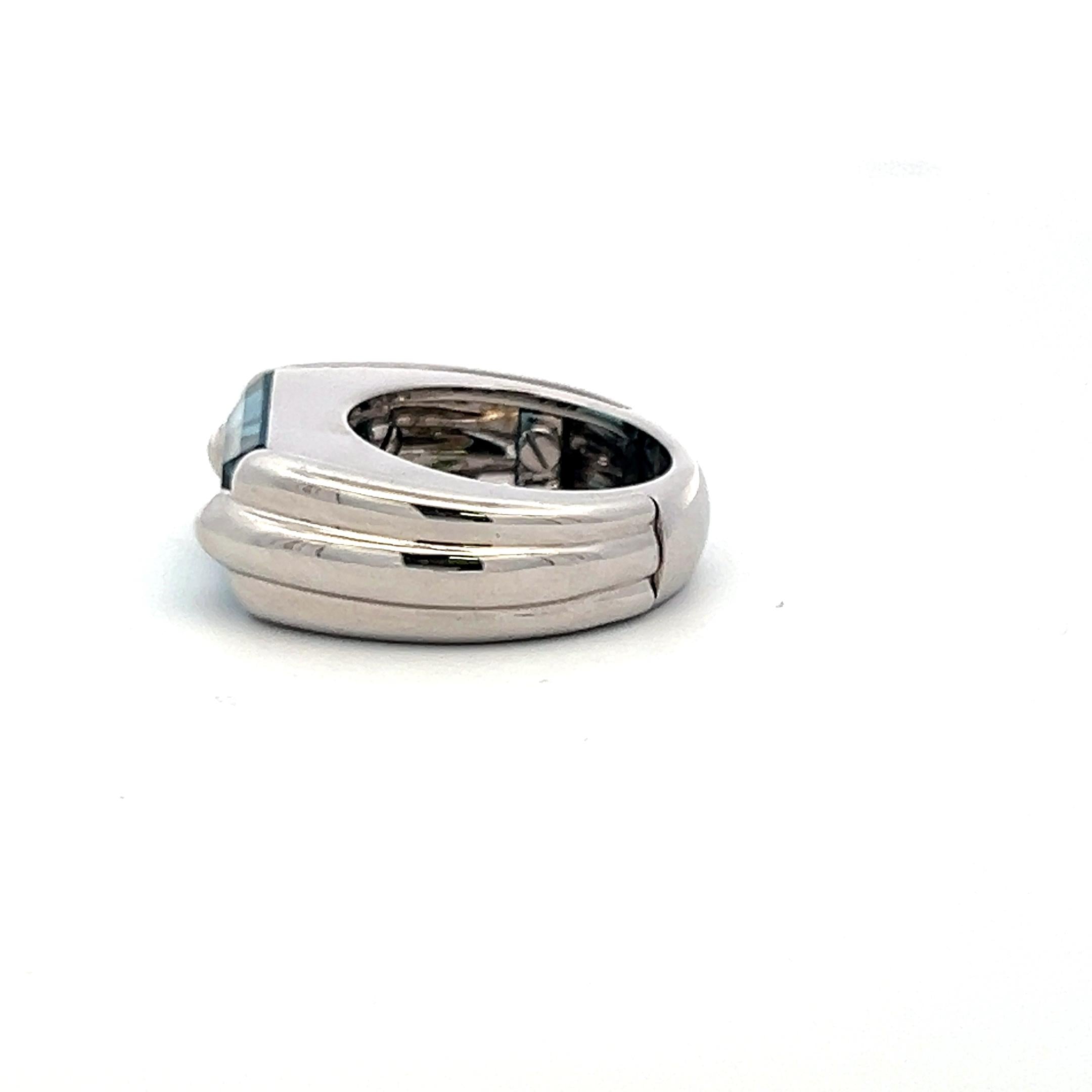 Audemars Piguet 5.00 Carat Emerald Cut 18 Karat White Gold Cocktail Ring