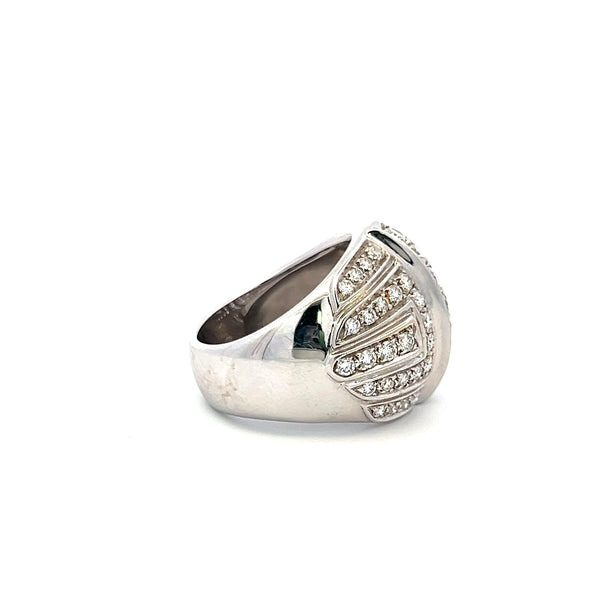 Audemars Piguet 1.72 Carat Round Diamond 18 Karat White Gold Cocktail Ring