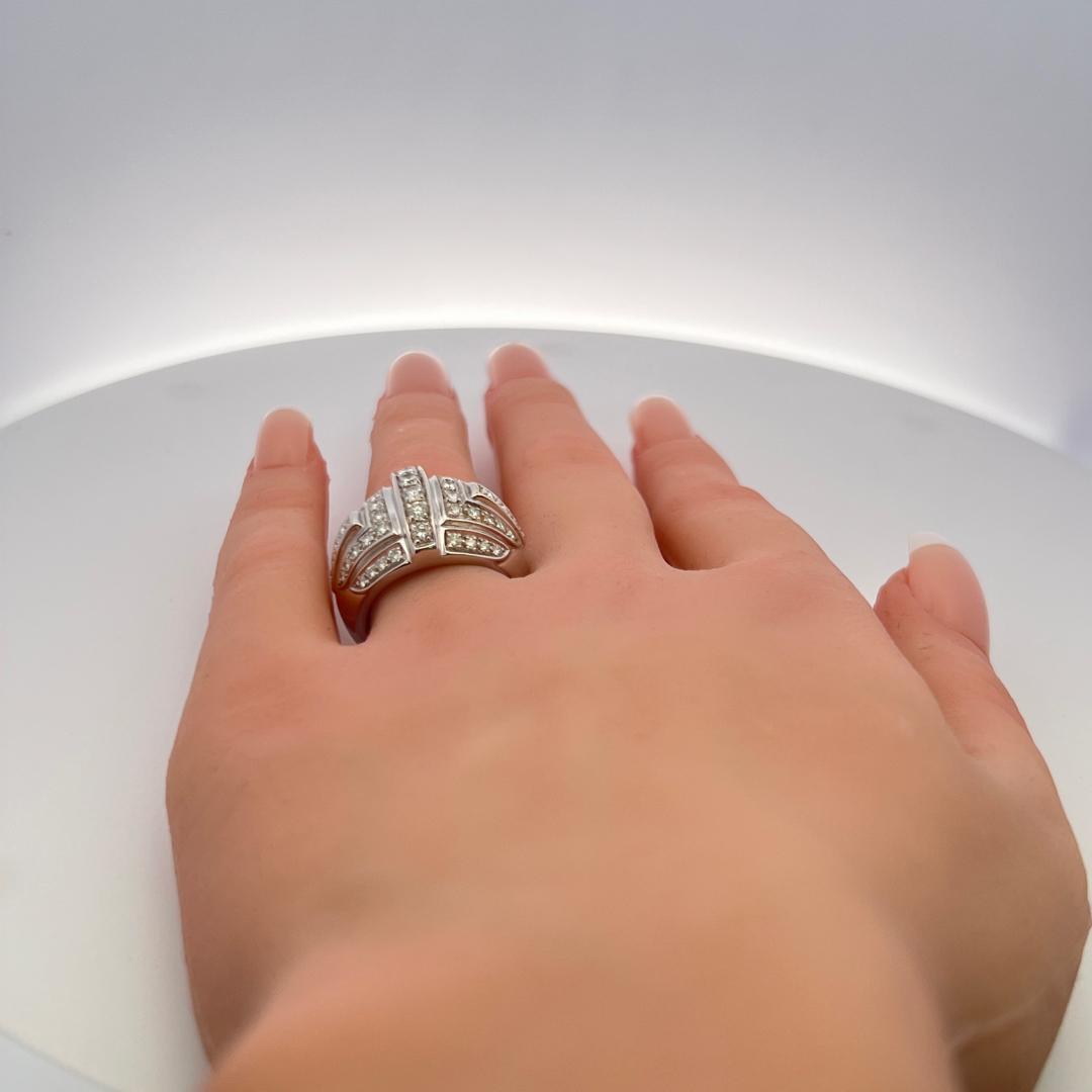 Audemars Piguet 1.72 Carat Round Diamond 18 Karat White Gold Cocktail Ring