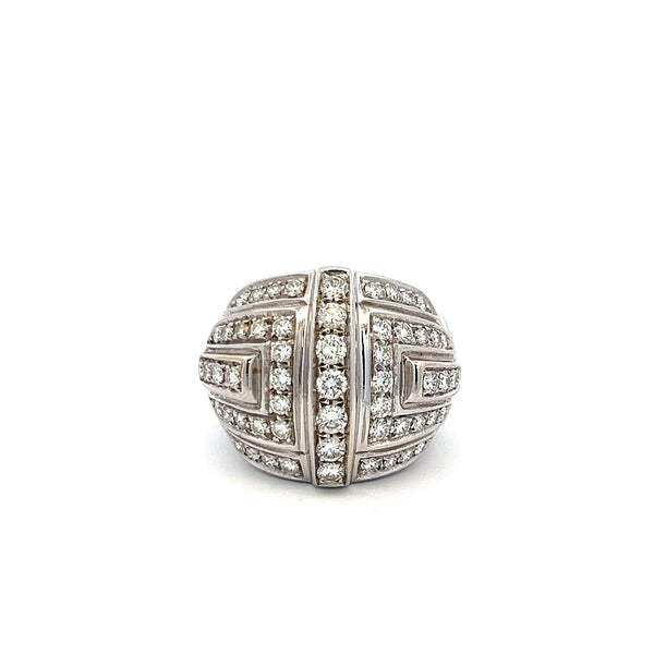 Audemars Piguet 1.72 Carat Round Diamond 18 Karat White Gold Cocktail Ring