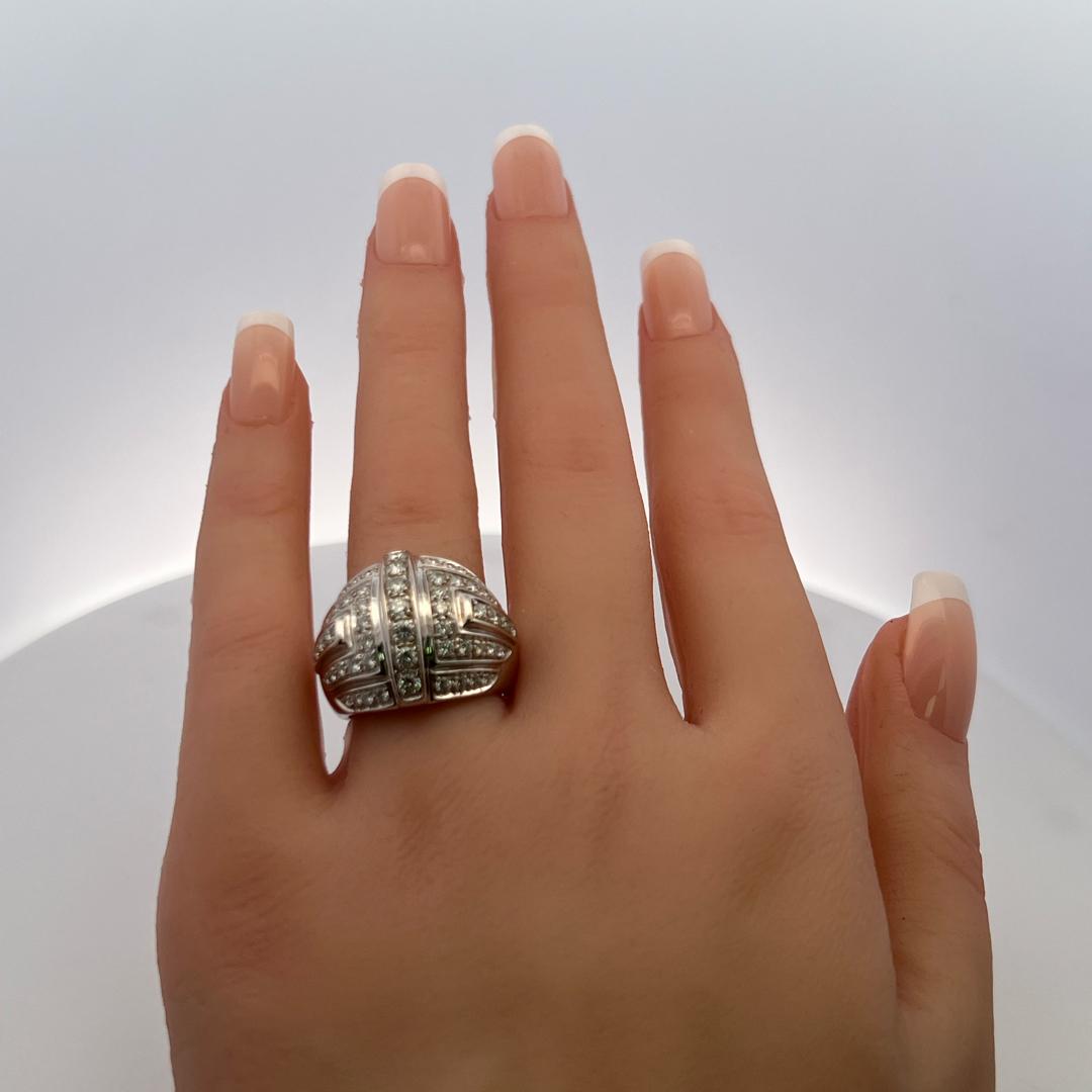 Audemars Piguet 1.72 Carat Round Diamond 18 Karat White Gold Cocktail Ring