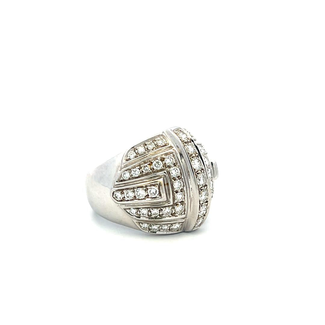 Audemars Piguet 1.72 Carat Round Diamond 18 Karat White Gold Cocktail Ring