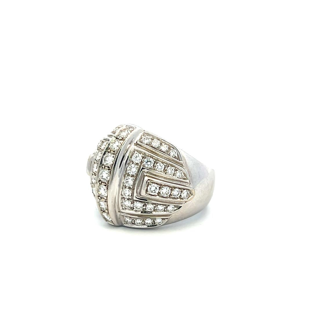 Audemars Piguet 1.72 Carat Round Diamond 18 Karat White Gold Cocktail Ring