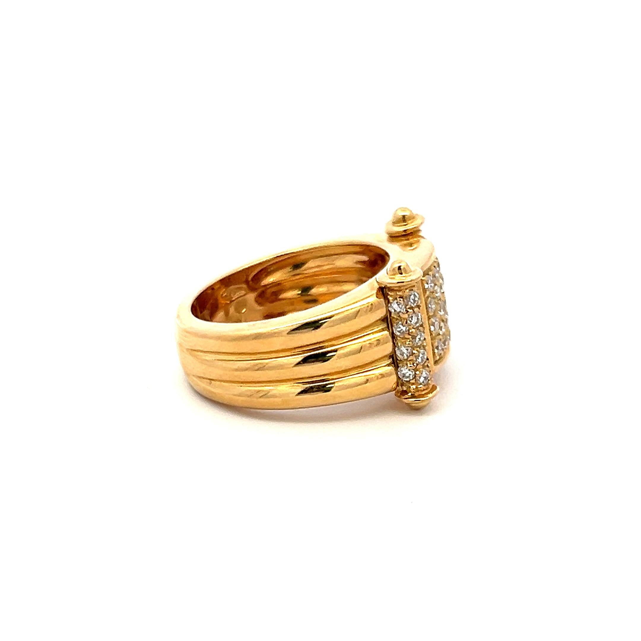 Audemars Piguet 0.45 Carat Round Diamond 18 Karat Yellow Gold Cocktail Ring