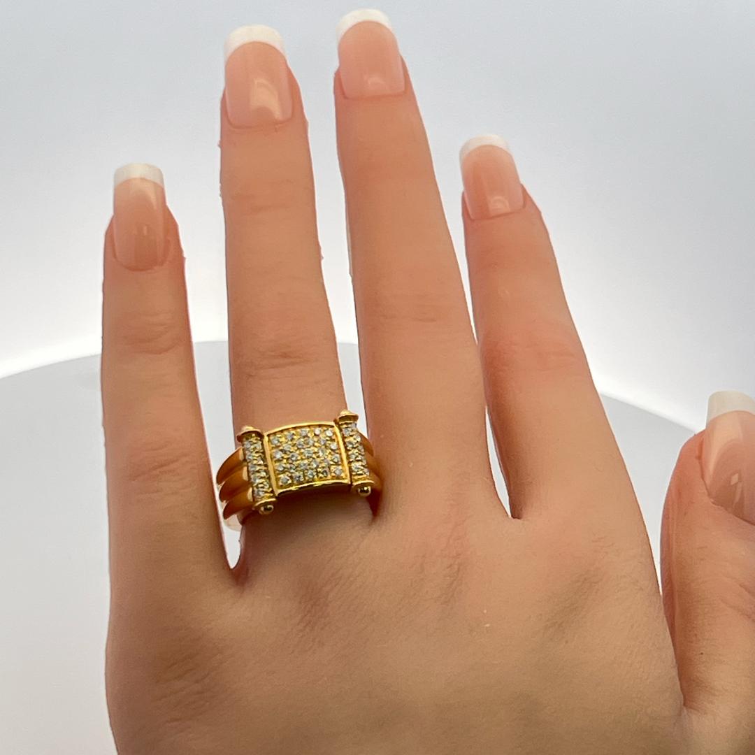 Audemars Piguet 0.45 Carat Round Diamond 18 Karat Yellow Gold Cocktail Ring