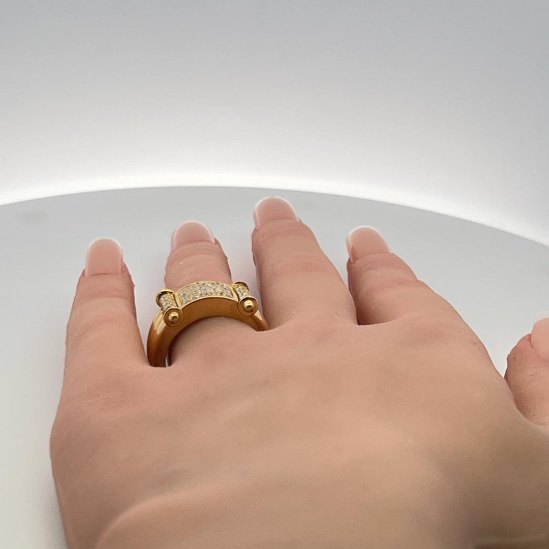 Audemars Piguet 0.45 Carat Round Diamond 18 Karat Yellow Gold Cocktail Ring
