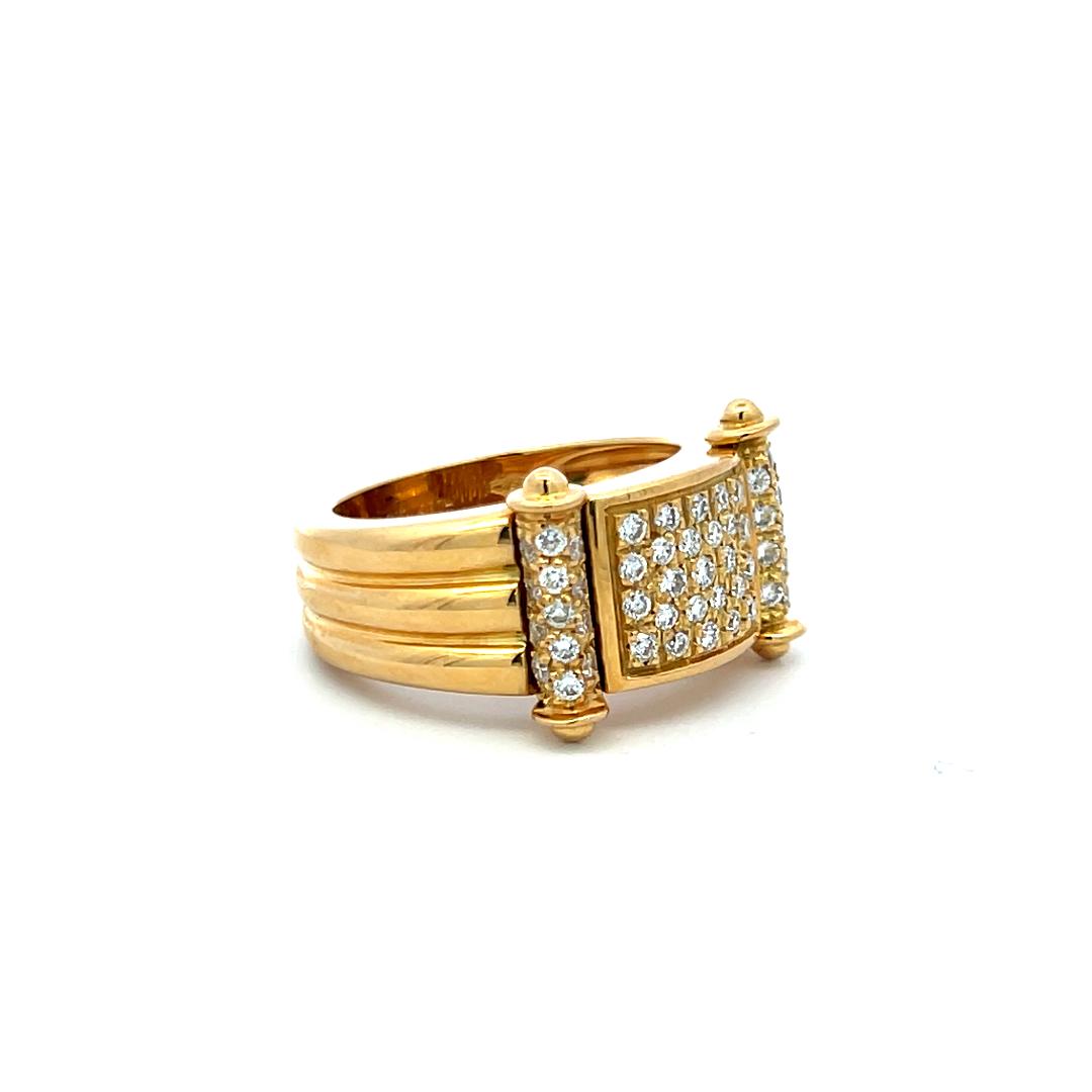 Audemars Piguet 0.45 Carat Round Diamond 18 Karat Yellow Gold Cocktail Ring