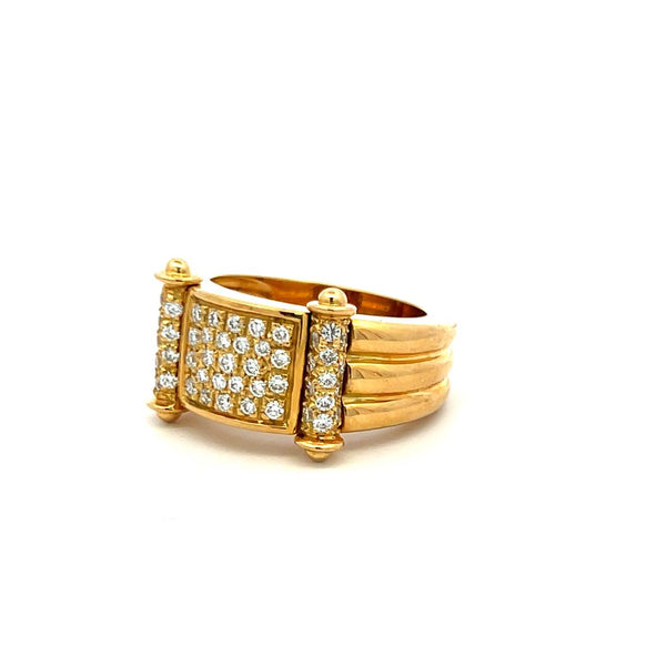 Audemars Piguet 0.45 Carat Round Diamond 18 Karat Yellow Gold Cocktail Ring