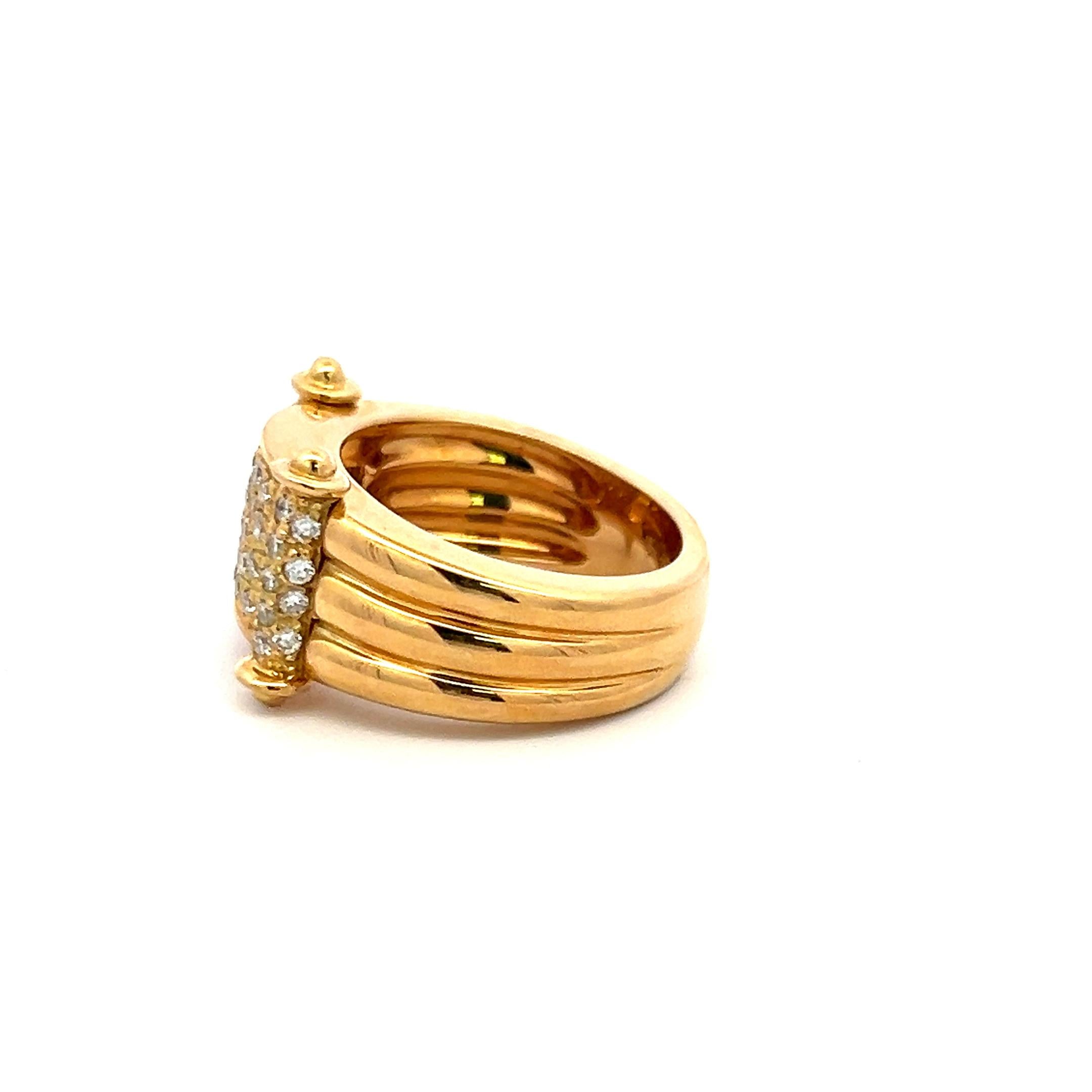 Audemars Piguet 0.45 Carat Round Diamond 18 Karat Yellow Gold Cocktail Ring