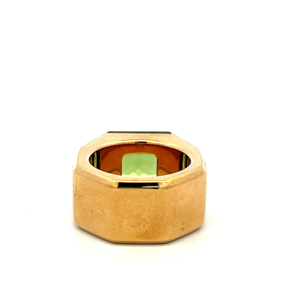 Audemars Piguet 6.00 Carat Emerald Cut 18 Karat Yellow Gold Cocktail Ring