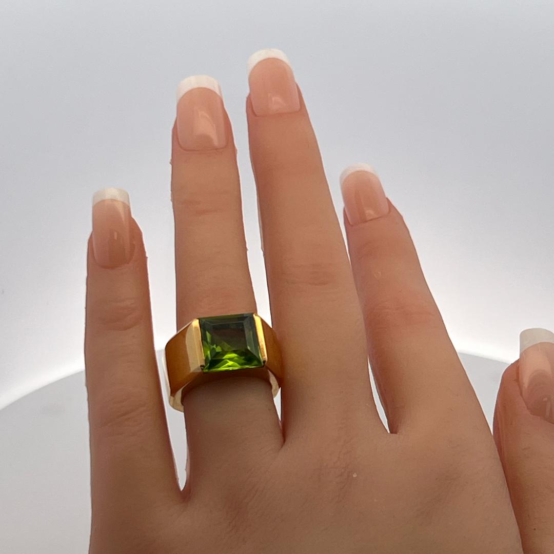 Audemars Piguet 6.00 Carat Emerald Cut 18 Karat Yellow Gold Cocktail Ring