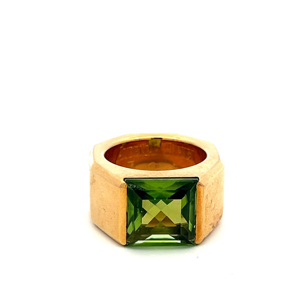 Audemars Piguet 6.00 Carat Emerald Cut 18 Karat Yellow Gold Cocktail Ring