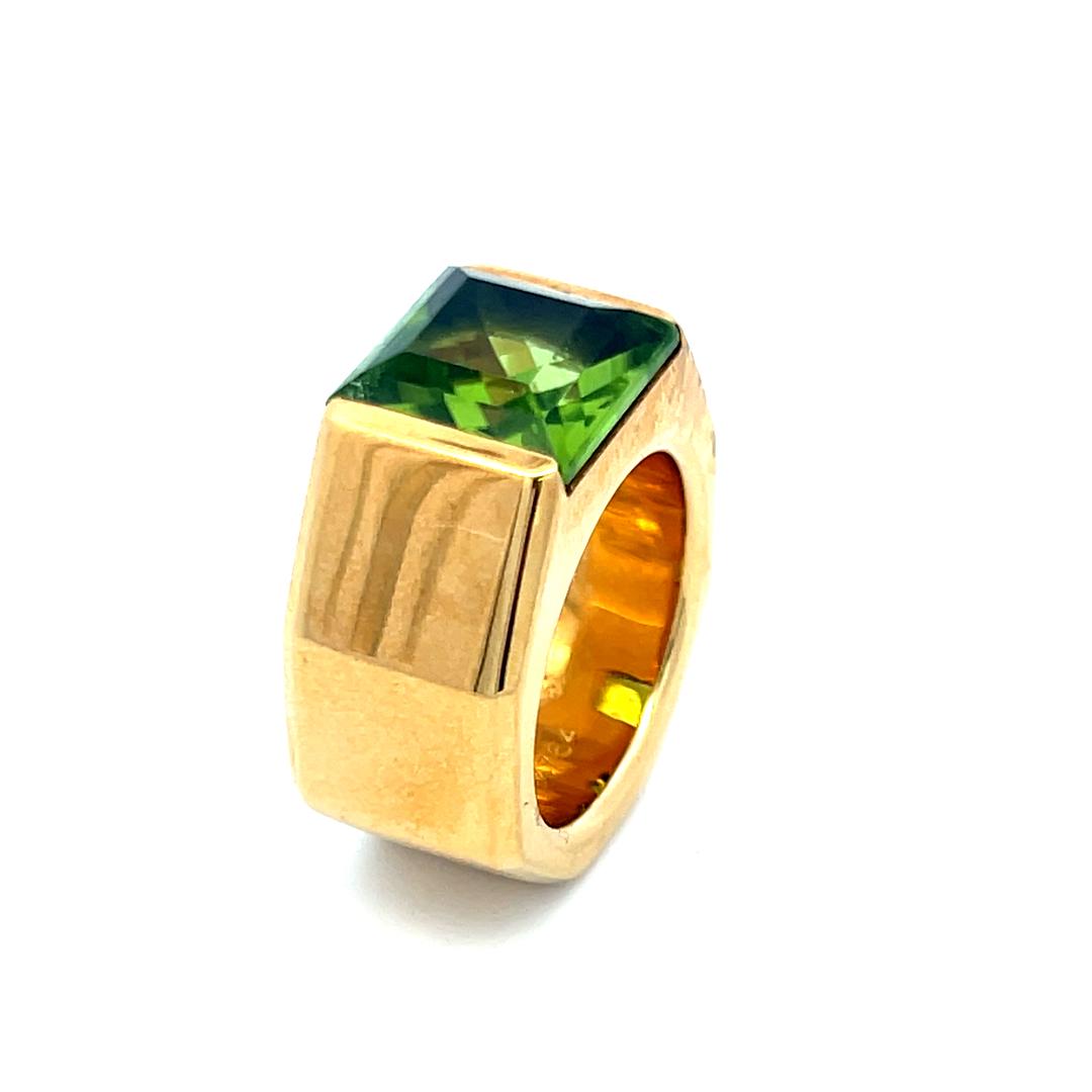 Audemars Piguet 6.00 Carat Emerald Cut 18 Karat Yellow Gold Cocktail Ring