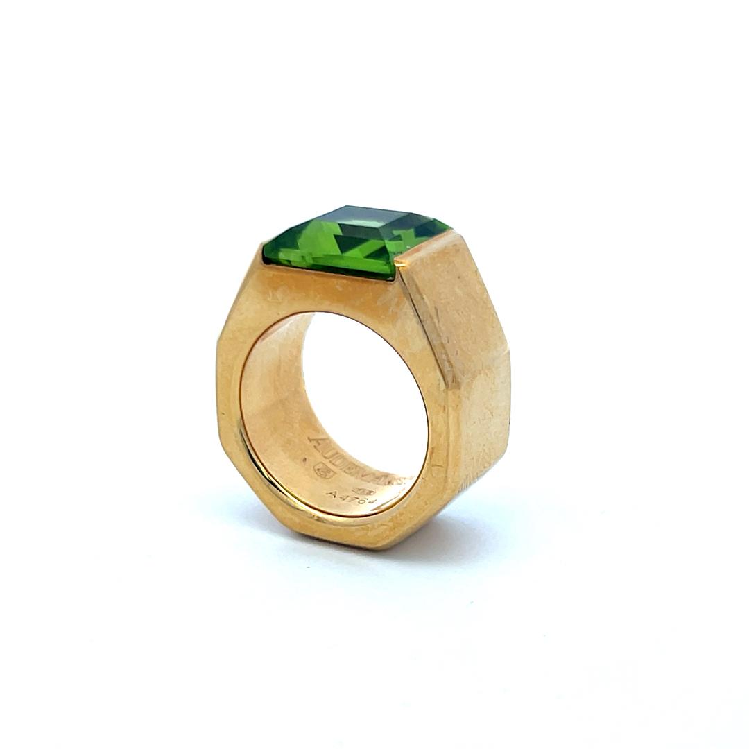 Audemars Piguet 6.00 Carat Emerald Cut 18 Karat Yellow Gold Cocktail Ring