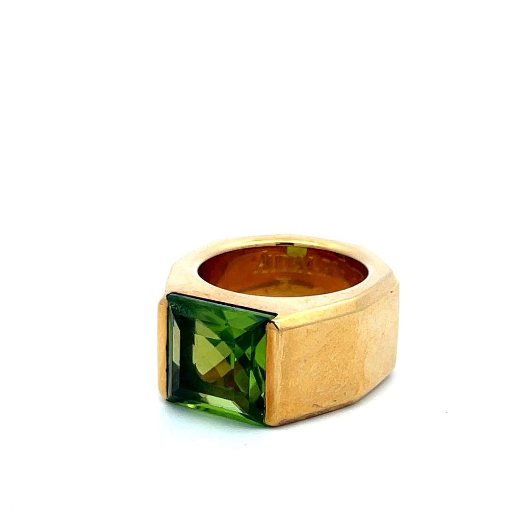 Audemars Piguet 6.00 Carat Emerald Cut 18 Karat Yellow Gold Cocktail Ring