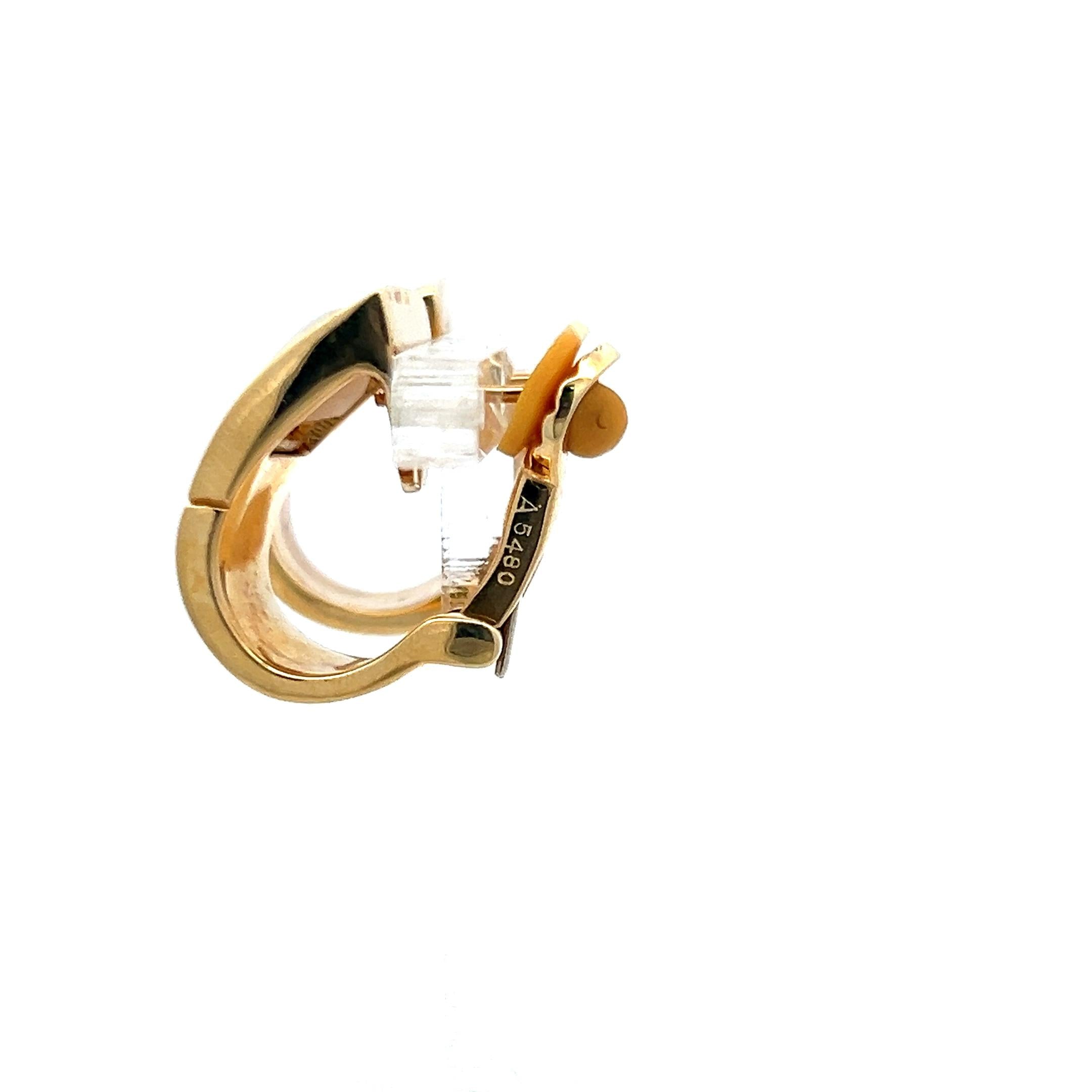 Audemars Piguet 0.07 Carat Round Diamond 18 Karat Yellow Gold Clip On Earrings