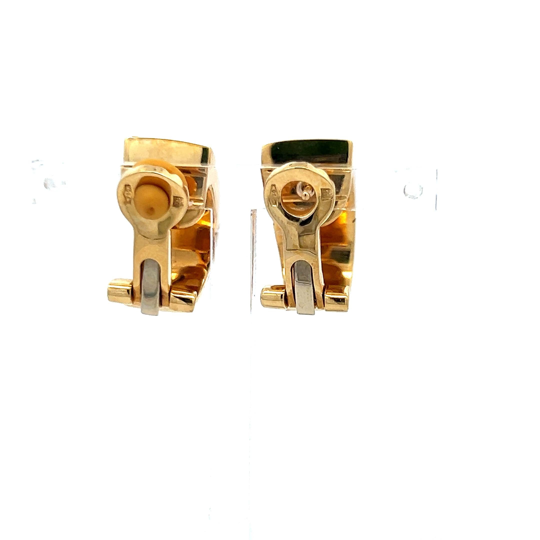 Audemars Piguet 0.07 Carat Round Diamond 18 Karat Yellow Gold Clip On Earrings