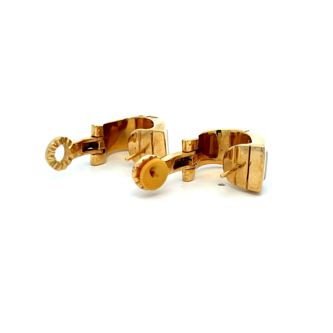 Audemars Piguet 0.07 Carat Round Diamond 18 Karat Yellow Gold Clip On Earrings