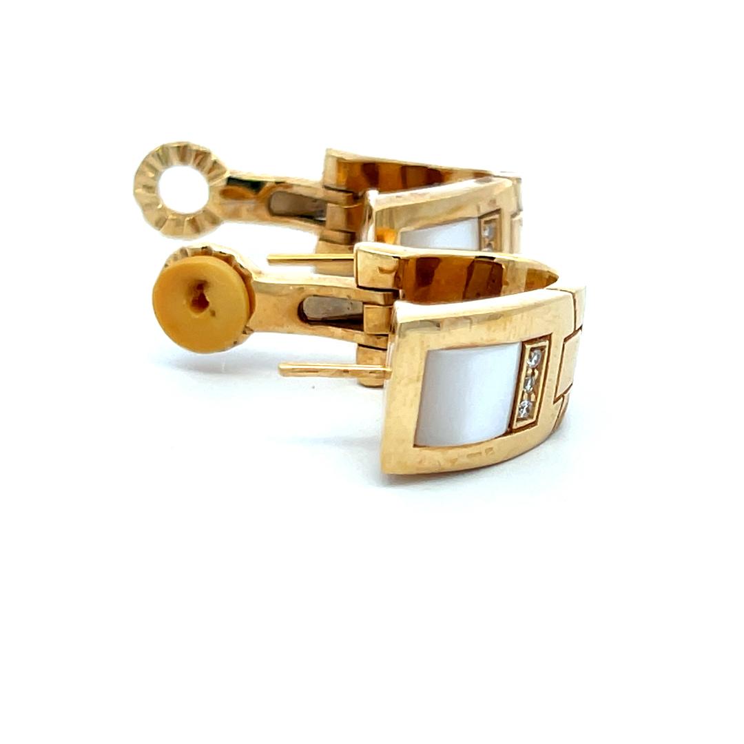 Audemars Piguet 0.07 Carat Round Diamond 18 Karat Yellow Gold Clip On Earrings