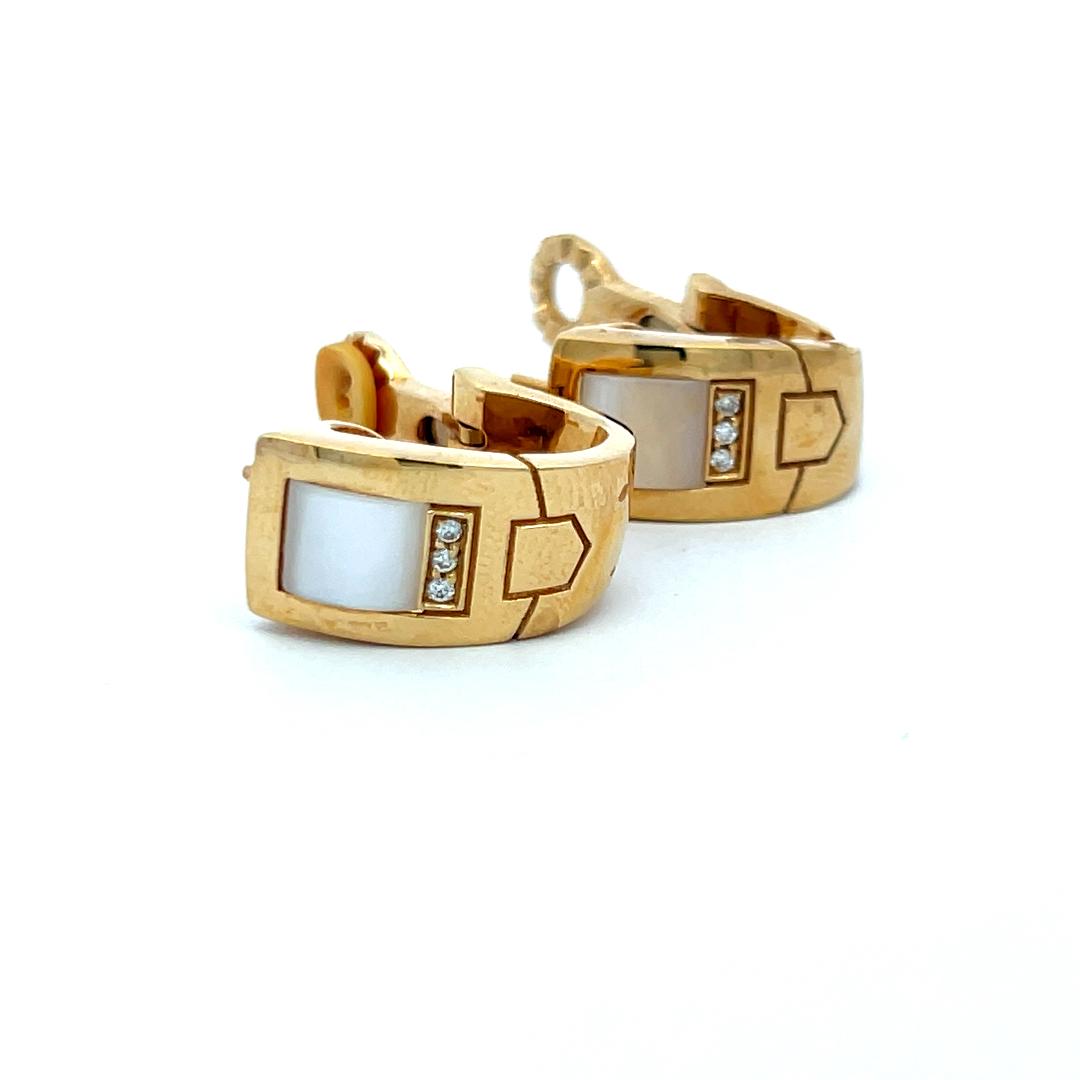 Audemars Piguet 0.07 Carat Round Diamond 18 Karat Yellow Gold Clip On Earrings