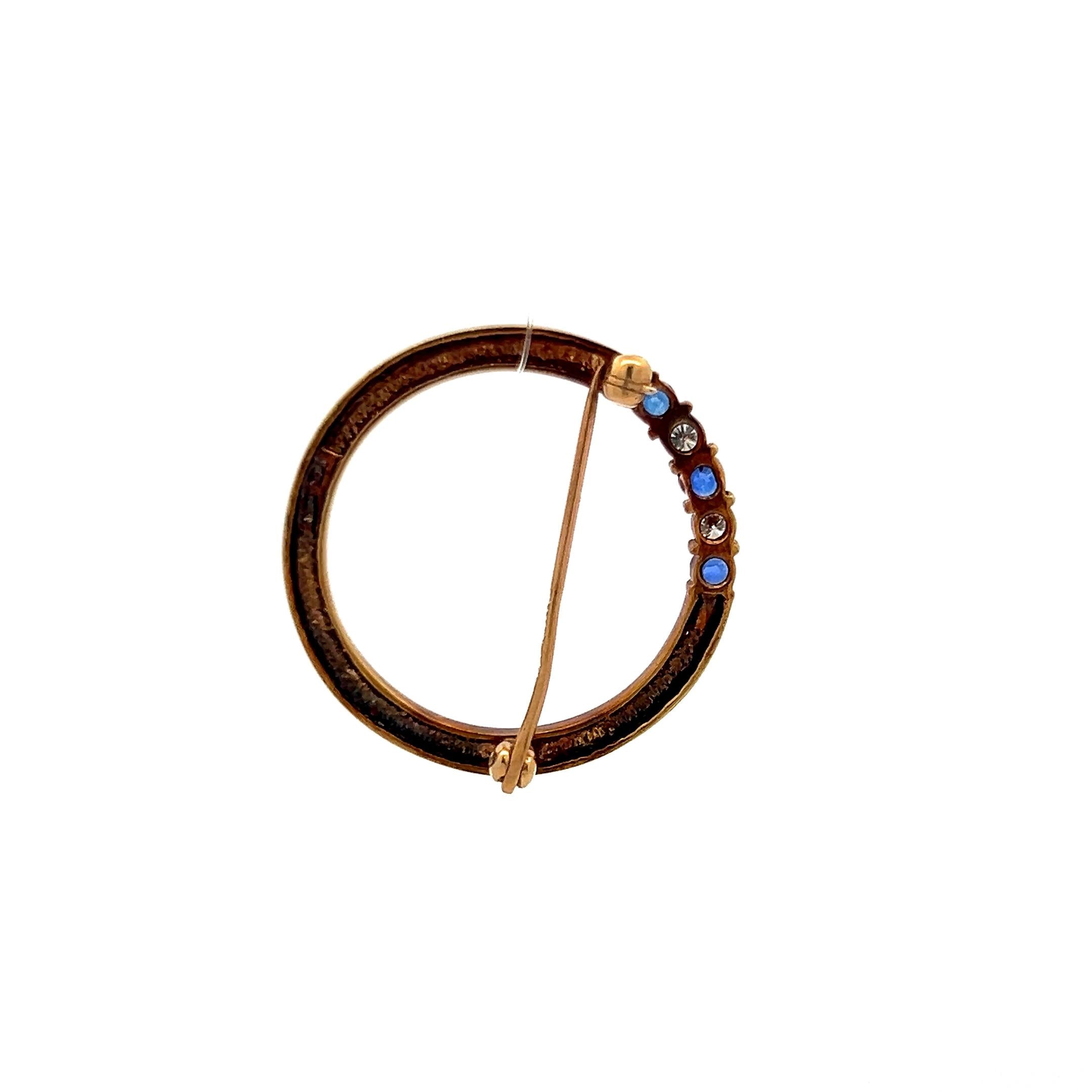 Tiffany & Co 0.18 Carat Sapphire 0.12 Carat Diamond 14K Yellow Gold Pin Brooch