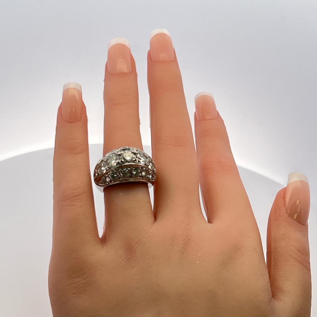 Vintage Platinum Cocktail Ring with 5.35 Carat Round E VS Diamonds Size 5.75