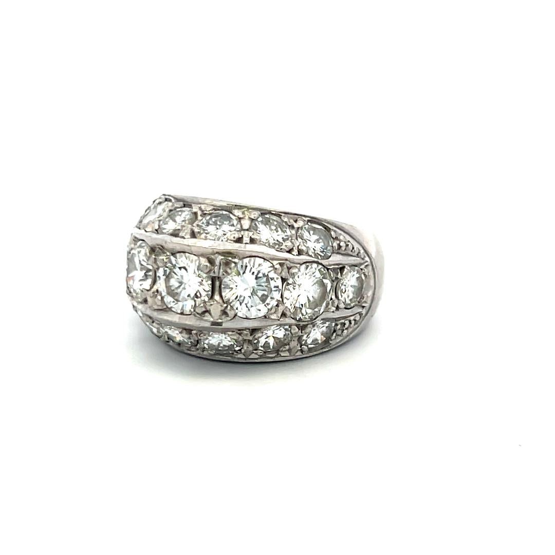Vintage Platinum Cocktail Ring with 5.35 Carat Round E VS Diamonds Size 5.75