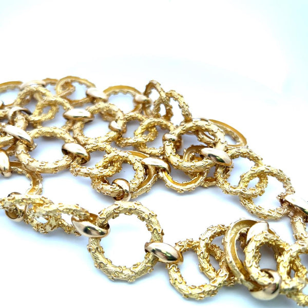 Hammerman Broth Vintage 202.30 Grams 18 Karat Yellow Gold Link Necklace