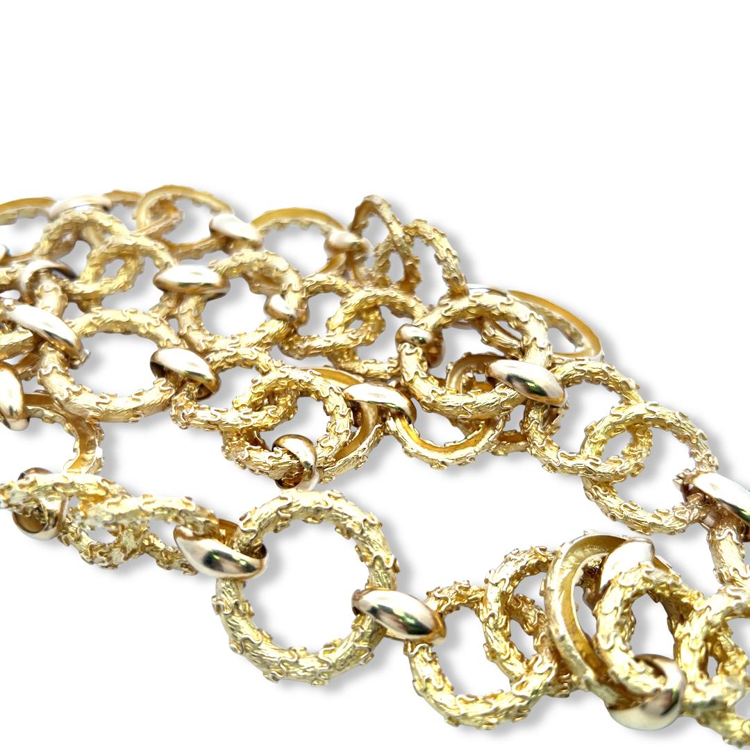 Hammerman Brothers Vintage 18 Karat Yellow Gold Link Necklace 202 Grams 32 inch