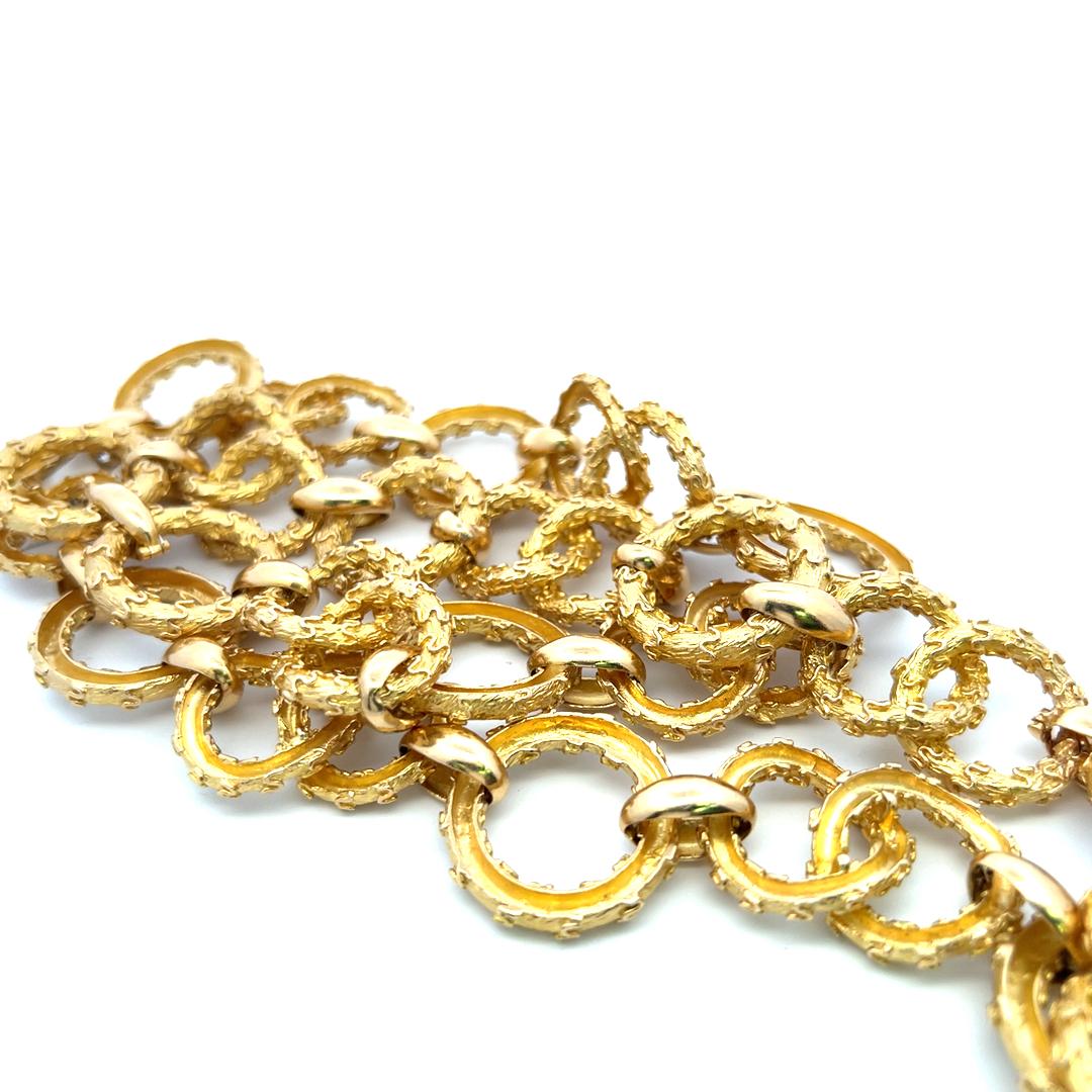 Hammerman Broth Vintage 202.30 Grams 18 Karat Yellow Gold Link Necklace
