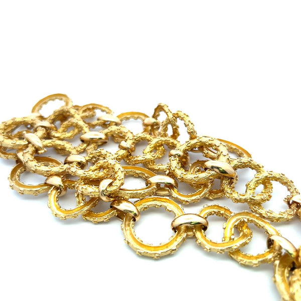 Hammerman Broth Vintage 202.30 Grams 18 Karat Yellow Gold Link Necklace