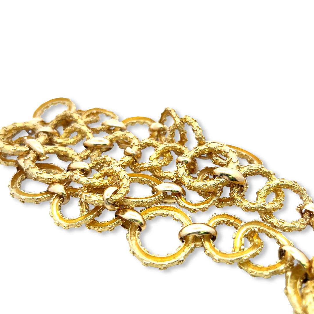 Hammerman Brothers Vintage 18 Karat Yellow Gold Link Necklace 202 Grams 32 inch