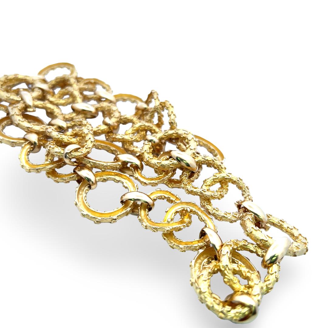 Hammerman Brothers Vintage 18 Karat Yellow Gold Link Necklace 202 Grams 32 inch