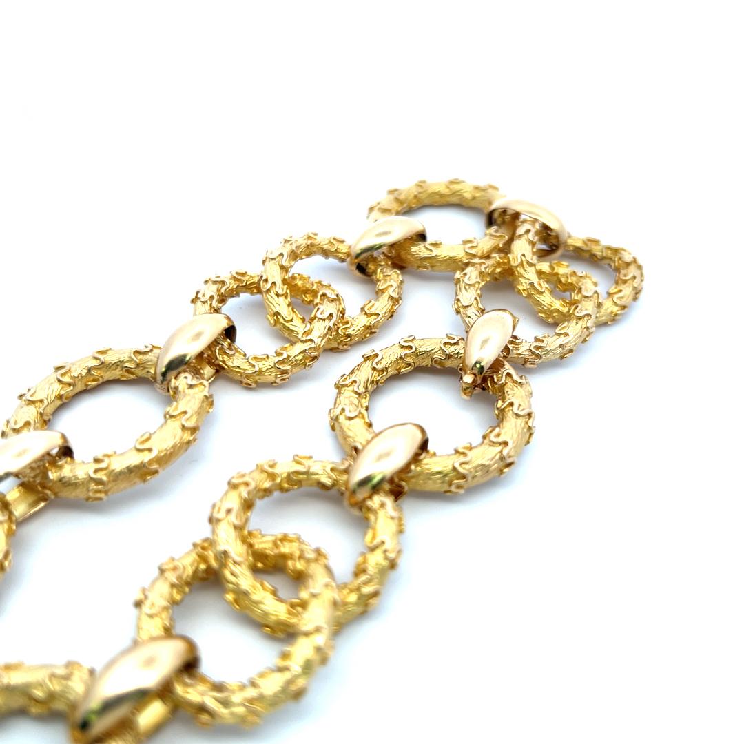 Hammerman Broth Vintage 202.30 Grams 18 Karat Yellow Gold Link Necklace
