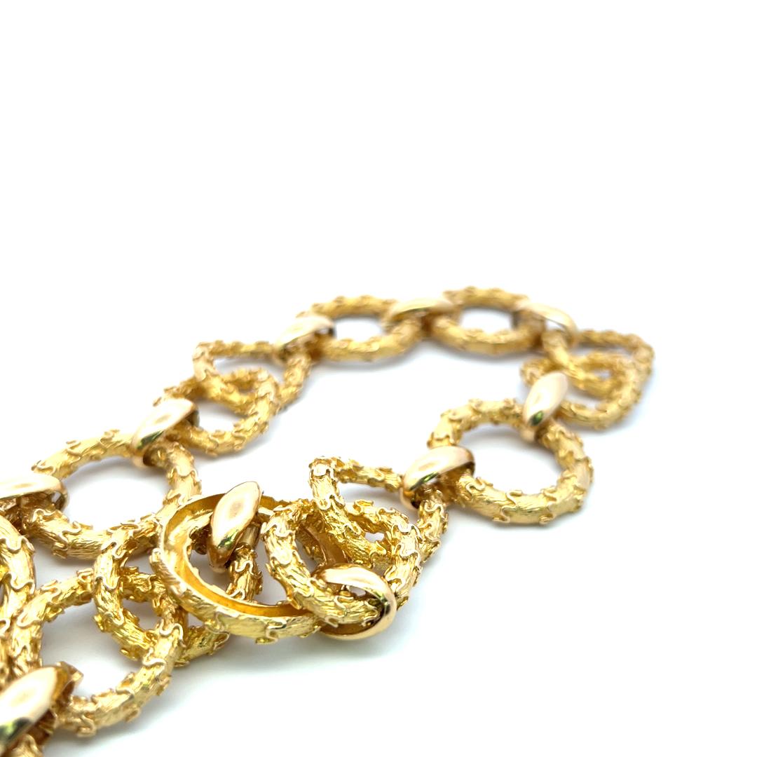 Hammerman Brothers Vintage 18 Karat Yellow Gold Link Necklace 202 Grams 32 inch