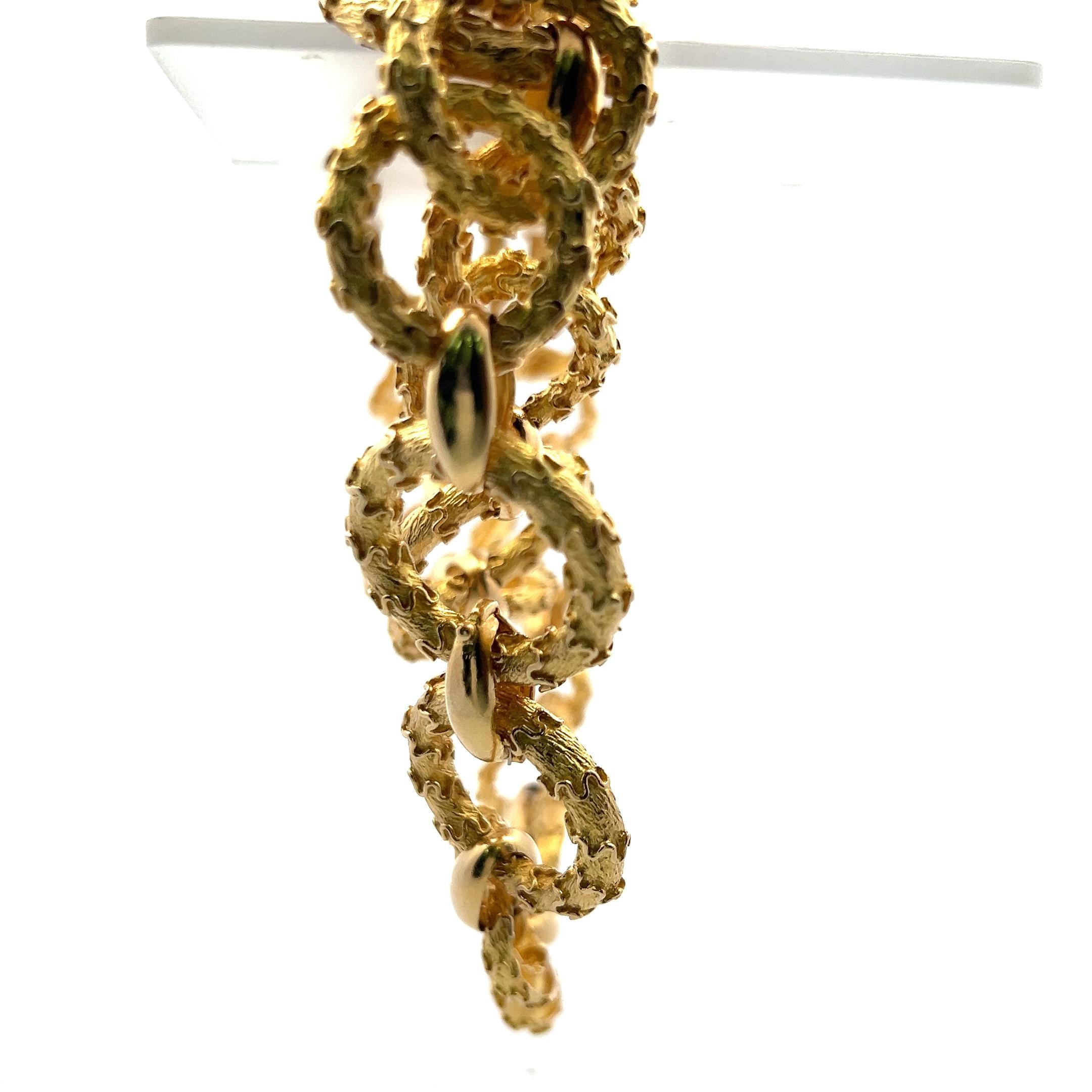 Hammerman Broth Vintage 202.30 Grams 18 Karat Yellow Gold Link Necklace