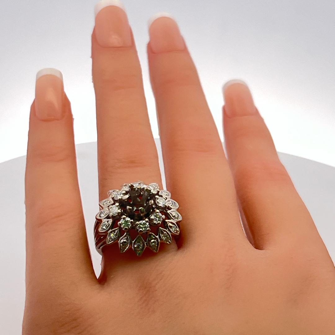 1.10 Carat Round Brilliant H SI Diamond 14 Karat White Gold Semi Mount Ring