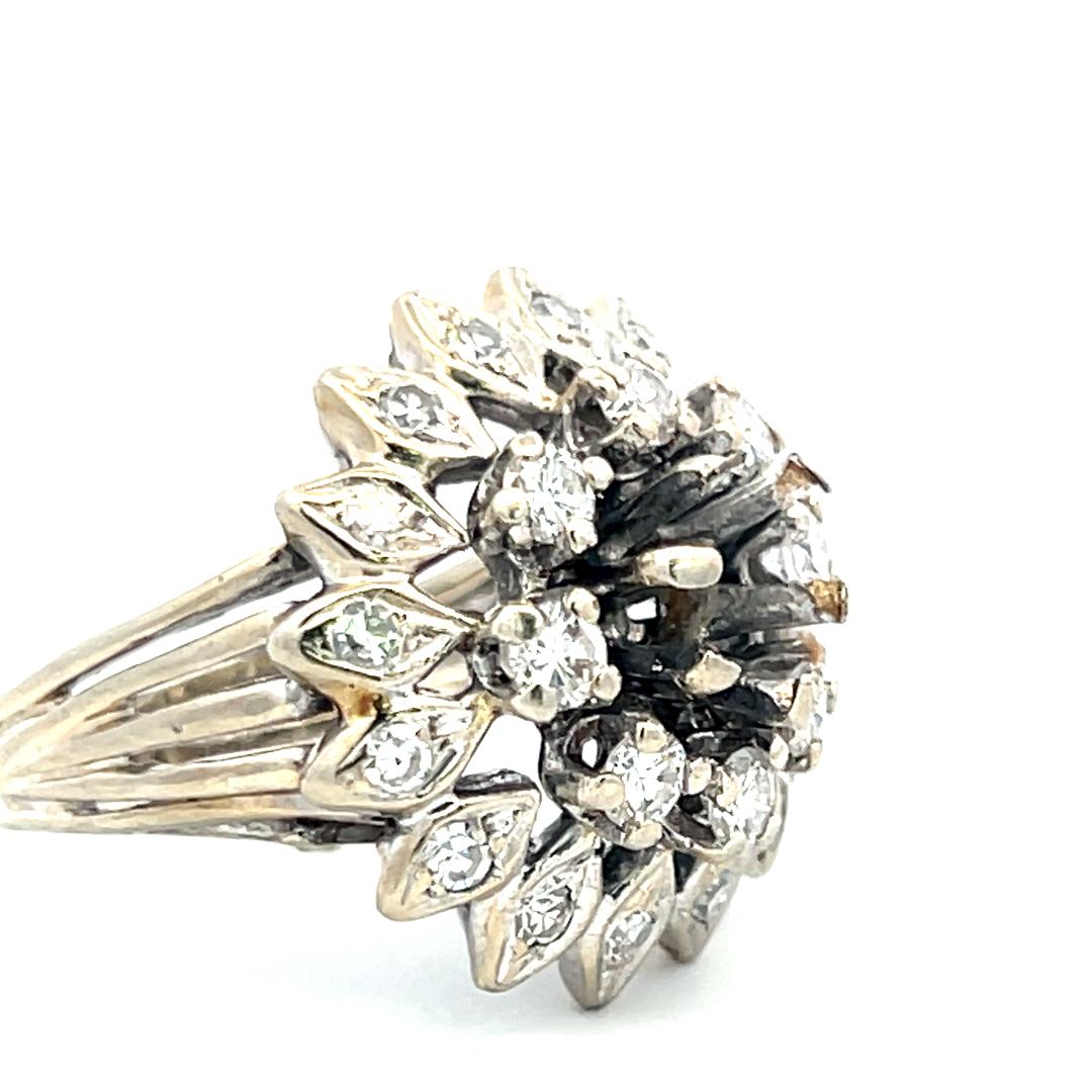 1.10 Carat Round Brilliant H SI Diamond 14 Karat White Gold Semi Mount Ring