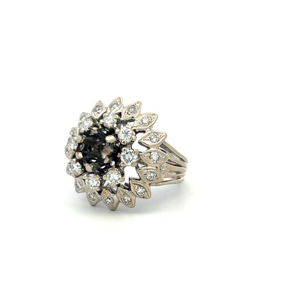1.10 Carat Round Brilliant H SI Diamond 14 Karat White Gold Semi Mount Ring