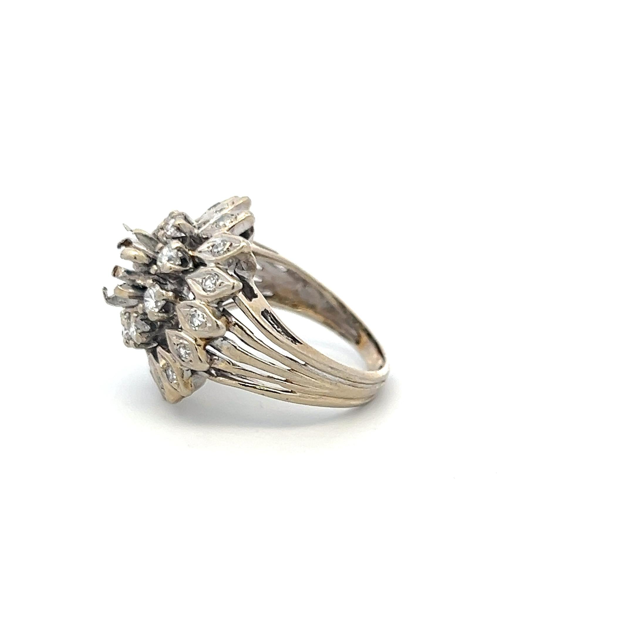 1.10 Carat Round Brilliant H SI Diamond 14 Karat White Gold Semi Mount Ring