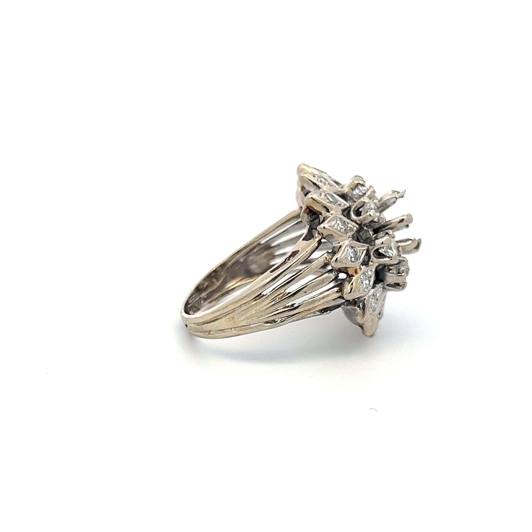 1.10 Carat Round Brilliant H SI Diamond 14 Karat White Gold Semi Mount Ring