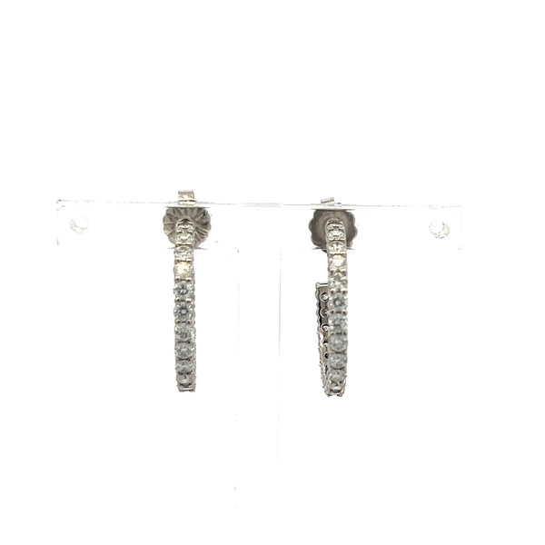 Tiffany & Co 1.00 Carat Round Brilliant F VS Diamond Platinum Hoop Earrings