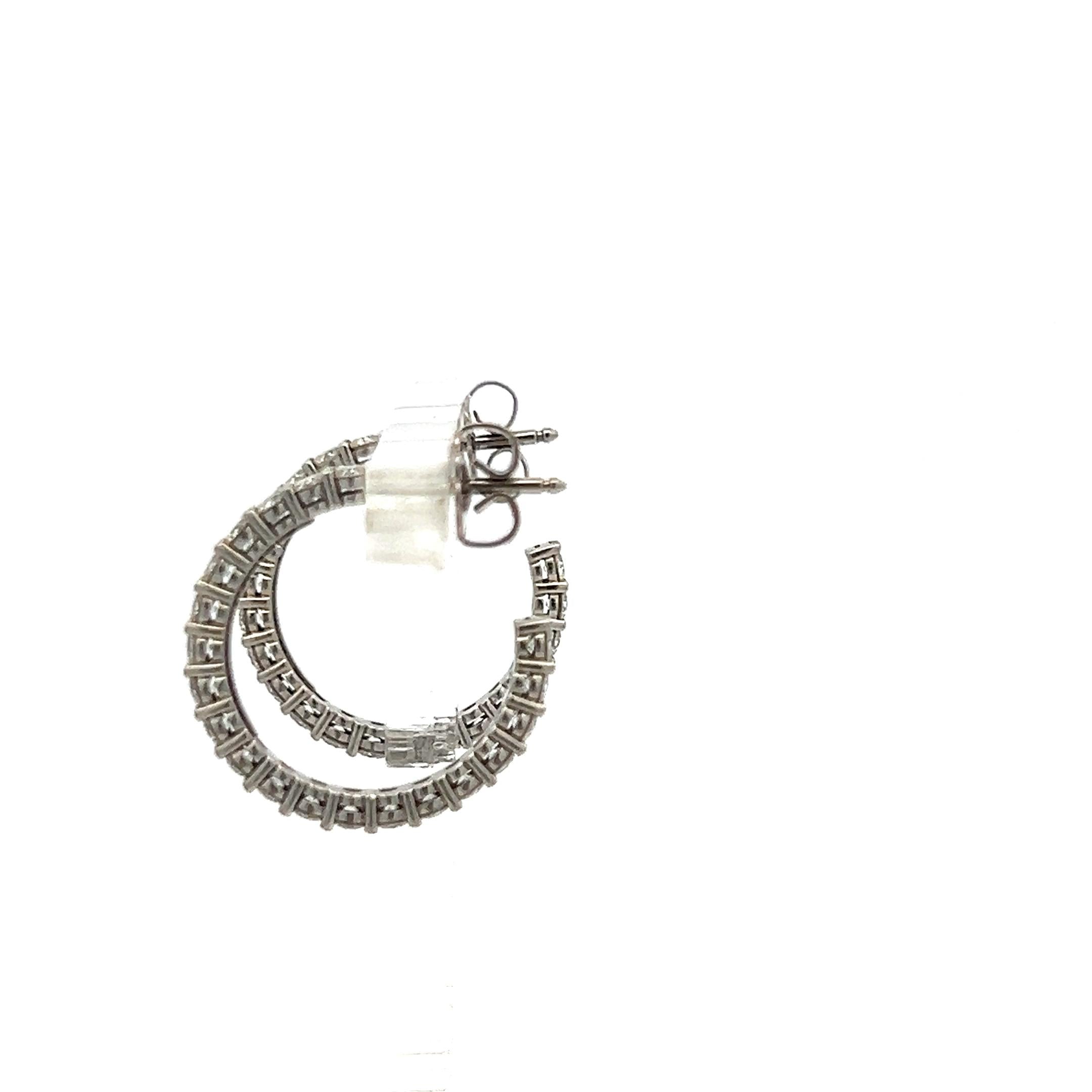Tiffany & Co 1.00 Carat Round Brilliant F VS Diamond Platinum Hoop Earrings