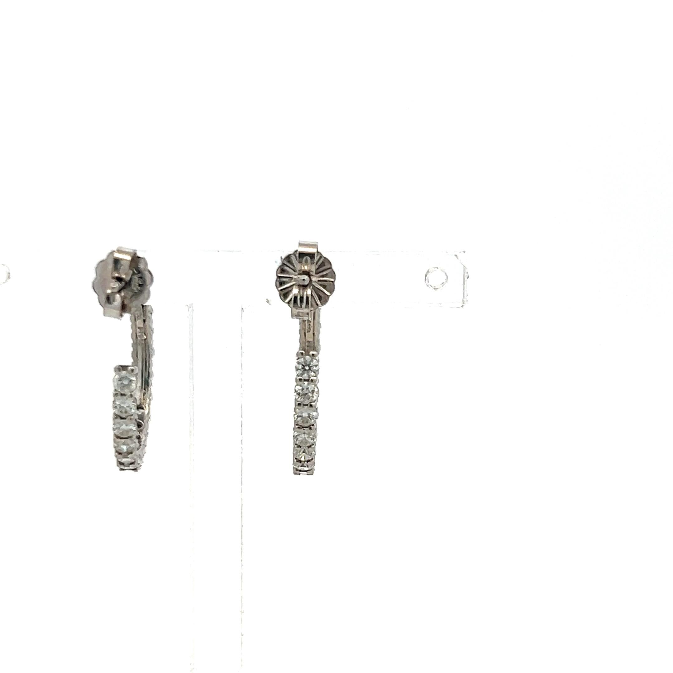Tiffany & Co 1.00 Carat Round Brilliant F VS Diamond Platinum Hoop Earrings