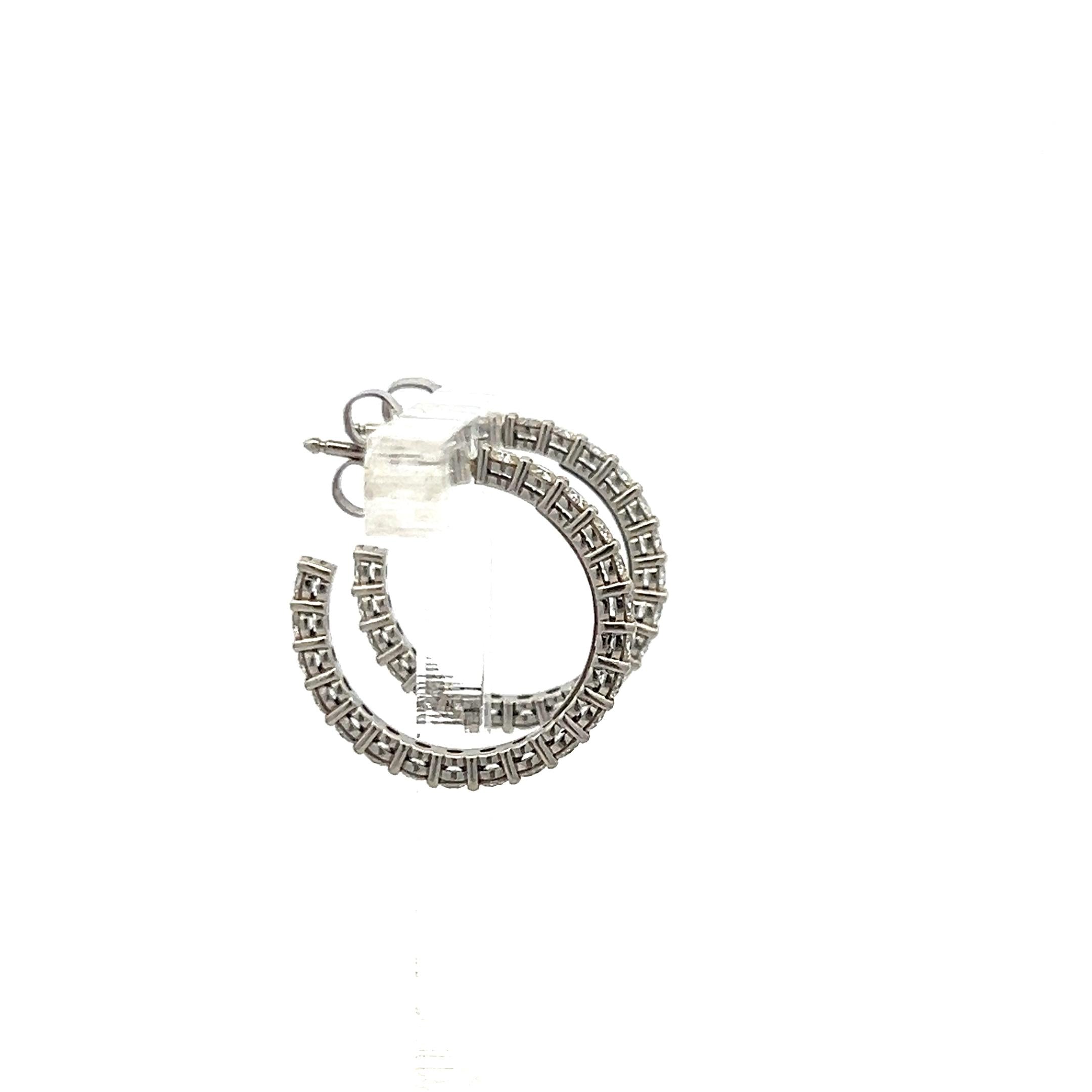 Tiffany & Co 1.00 Carat Round Brilliant F VS Diamond Platinum Hoop Earrings